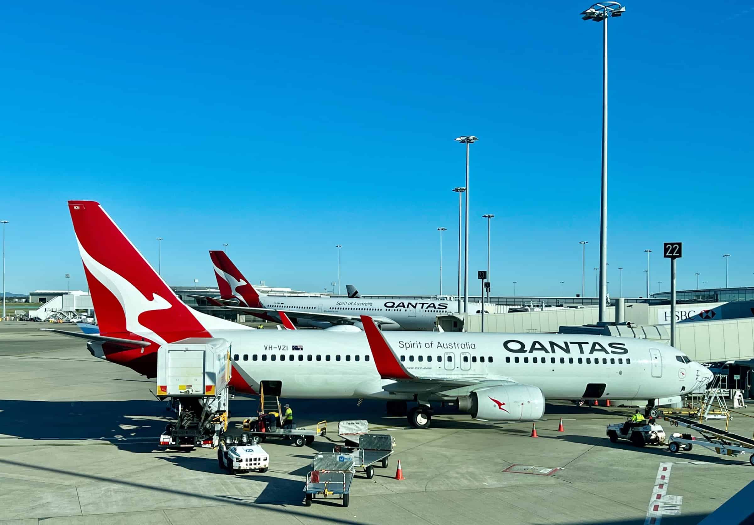 Qantas aircraft at Brisbane Airport