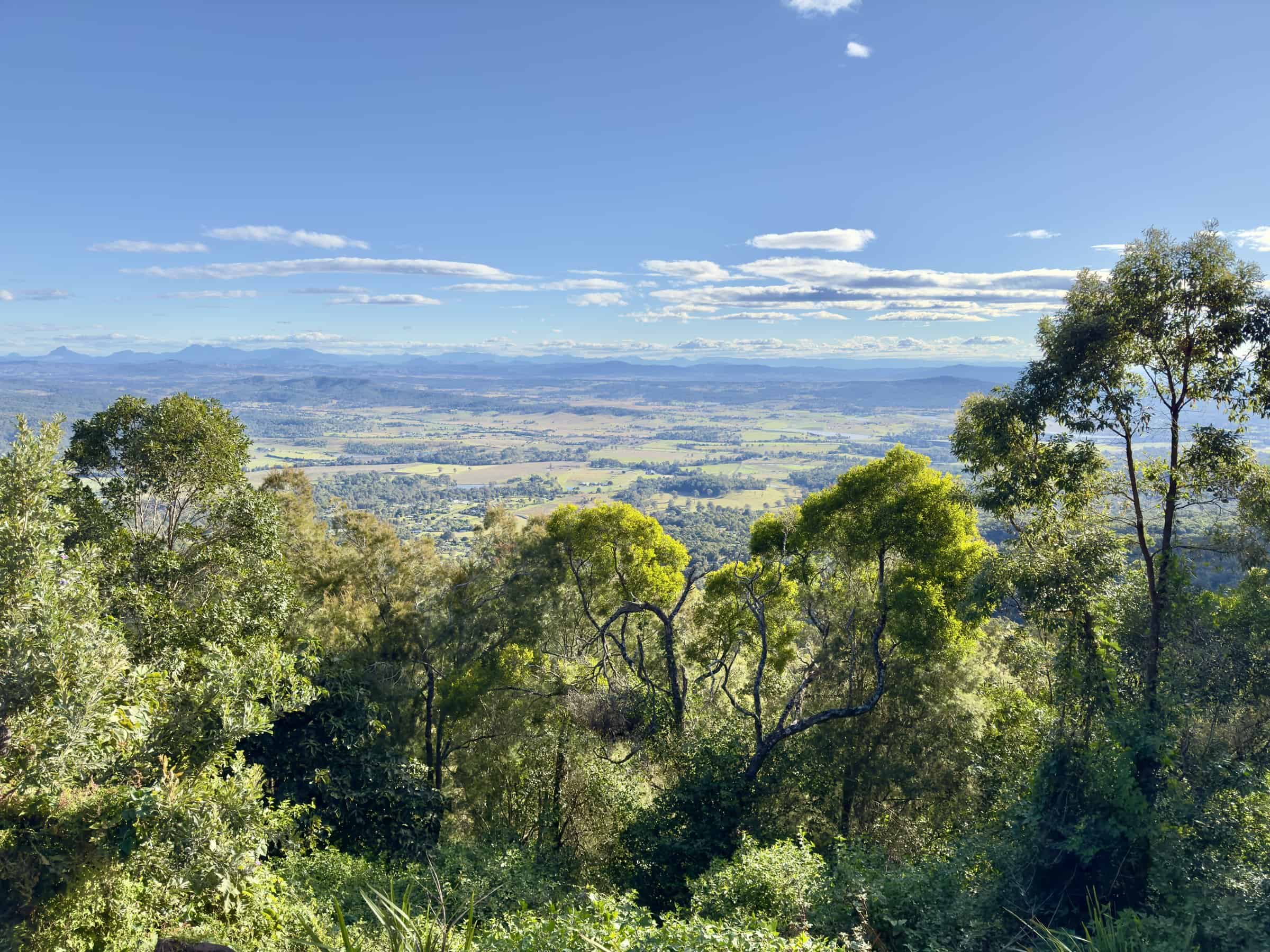 Tamborine Mountain lookout towards the coast