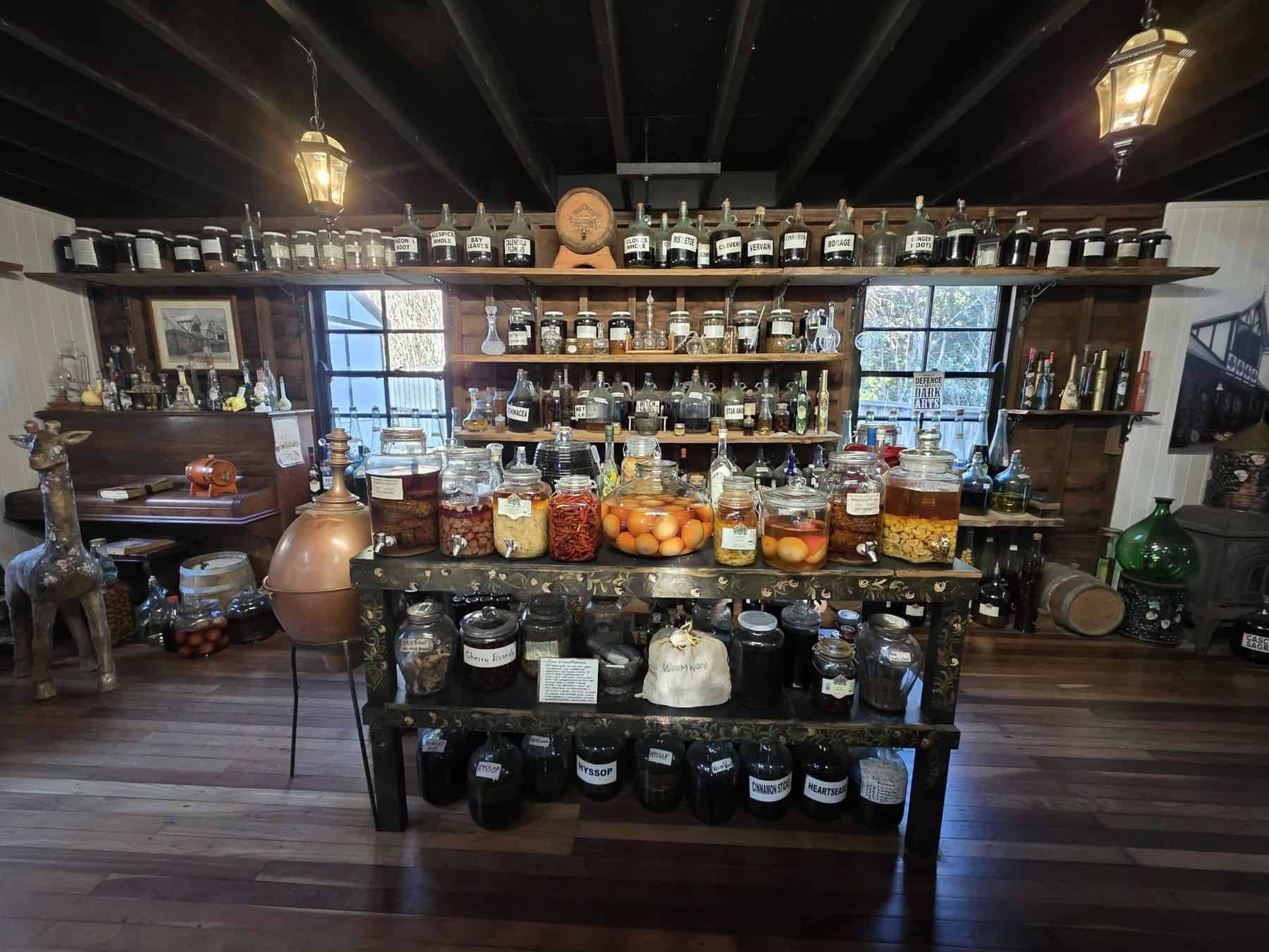 Shelves of liqueurs and spirits inside Tamborine Mountain Distillery