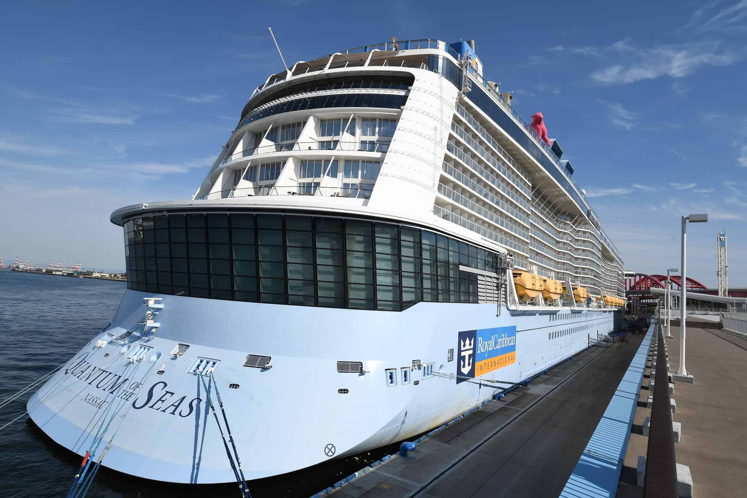 Royal Caribbean's Quantum of the Seas cruise ship alongside